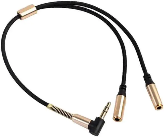 Main image of 1Pcs 3.5mm Audio Stereo Y Splitter Cable 3.5mm Male to 2 Port 3.5mm Female for Earphone and Headset Splitter Adapter,Compatible,Black