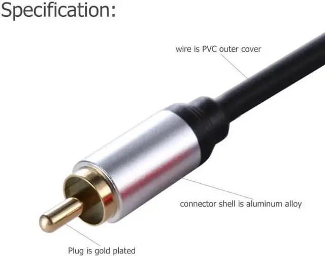 Alt view image 2 of 6 - 1Pcs 1.8m Jack 3.5mm to 2 RCA Audio Cable AUX Splitter Stereo Male to Male RCA Adapter Wire for Home Theater Amplifier