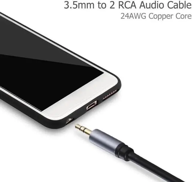 Alt view image 5 of 6 - 1Pcs 1.8m Jack 3.5mm to 2 RCA Audio Cable AUX Splitter Stereo Male to Male RCA Adapter Wire for Home Theater Amplifier