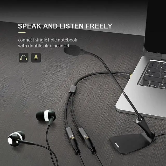 Alt view image 2 of 6 - 1Pcs Coomaer 3.5mm audio splitter cable for computer phone 3.5mm jack headphone microphone combo aux cable headphone splitter adapter
