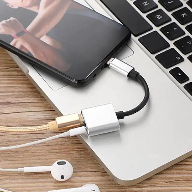 Alt view image 6 of 6 - 1Pcs GULEEK Type C Audio Cable to 2 in 1 USB C 3.5 mm Jack Earphone Adapter Receiver for Moto Audio Splitter