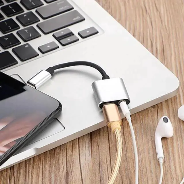 Alt view image 2 of 6 - 1Pcs GULEEK Type C Audio Cable to 2 in 1 USB C 3.5 mm Jack Earphone Adapter Receiver for Moto Audio Splitter