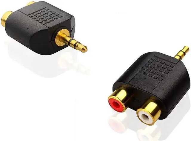 Alt view image 5 of 6 - 1Pcs 3.5 mm Stereo RCA Splitter Connector Male to 2 RCA Female Audio Adapter for Computer Speaker Earphone Headphone