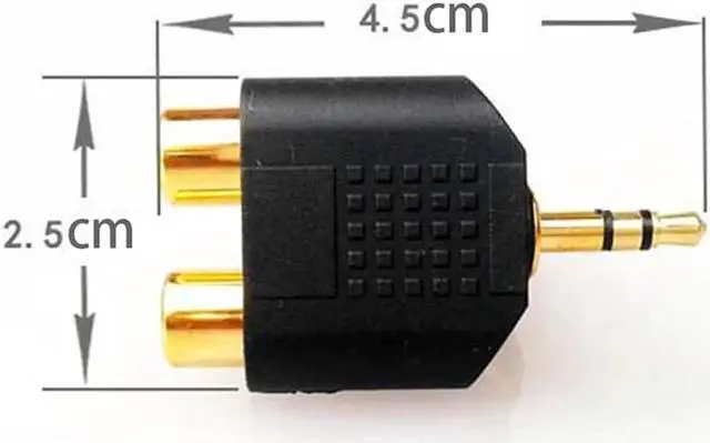 Alt view image 3 of 6 - 1Pcs 3.5 mm Stereo RCA Splitter Connector Male to 2 RCA Female Audio Adapter for Computer Speaker Earphone Headphone