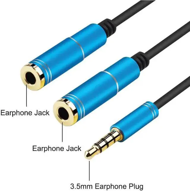 Alt view image 6 of 6 - 1Pcs 3.5mm Audio Splitter Cable Jack Plug Male To 2 Female Earphone Extension Cables Headphone Microphone Adapter For iphone MP3 iPad