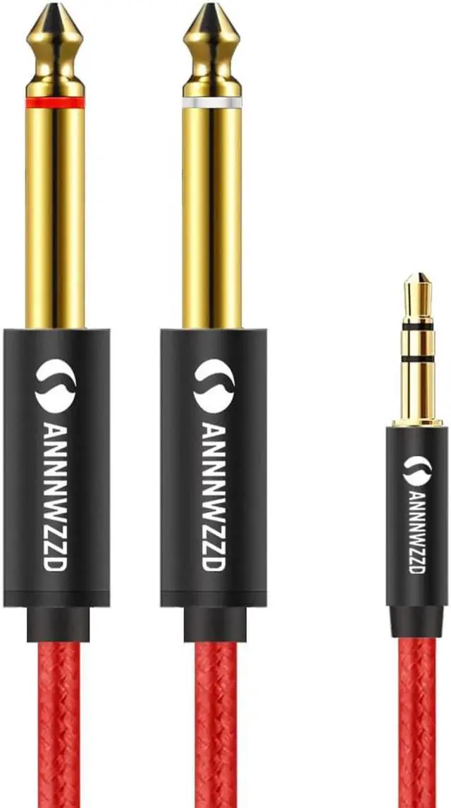 Main image of 1Pcs Jack 3.5mm to 6.35mm Adapter Audio Cable for Mixer Amplifier Speaker Gold Plated 6.5mm 3.5 Jack Male Splitter Audio Cable