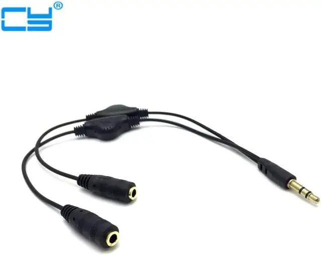 Main image of 1Pcs 3.5mm Stereo audio 1 male to 2 female ports Earphone one to two converters Audio Splitter Adapter Multiple people share music