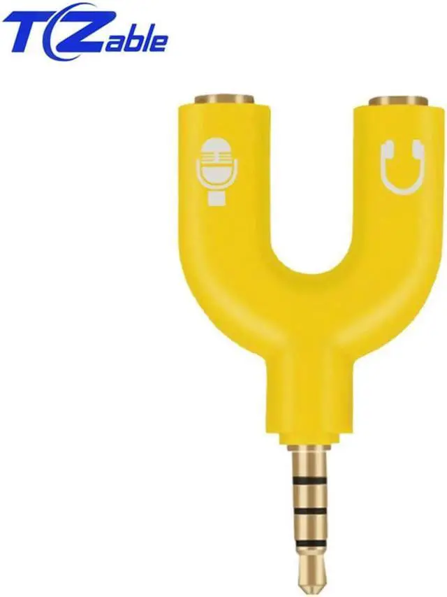 Alt view image 2 of 6 - 1Pcs Audio Splitter 3.5mm Jack Audio Converter Laptop Mobile Phone Connect Microphone Headset AUX Cable 2 in 1 Swivel U Type Adapter