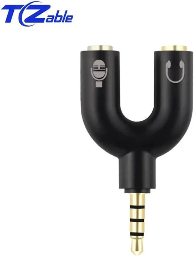 Alt view image 3 of 6 - 1Pcs Audio Splitter 3.5mm Jack Audio Converter Laptop Mobile Phone Connect Microphone Headset AUX Cable 2 in 1 Swivel U Type Adapter