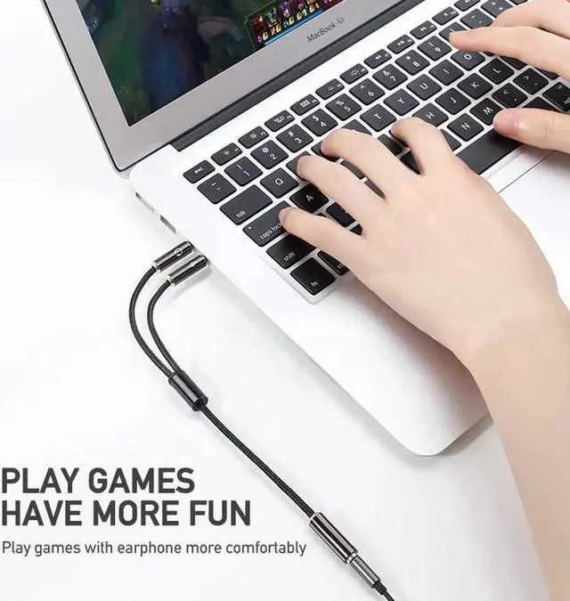 Alt view image 5 of 6 - 1Pcs KUULAA Splitter Headphone for Computer 3.5mm Female to 2 Male 3.5mm Mic Audio Y Splitter Cable Headset to PC Adapter