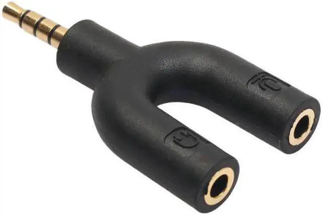 Main image of 1Pcs Design 3.5mm Stereo Audio Male to 2 Female Headset Mic TRRS Y Splitter Cable Adaptersale