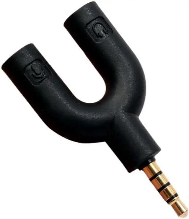 Alt view image 2 of 6 - 1Pcs Design 3.5mm Stereo Audio Male to 2 Female Headset Mic TRRS Y Splitter Cable Adaptersale