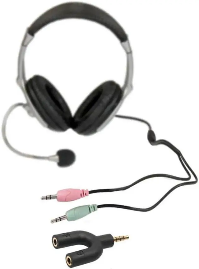 Alt view image 5 of 6 - 1Pcs Design 3.5mm Stereo Audio Male to 2 Female Headset Mic TRRS Y Splitter Cable Adaptersale