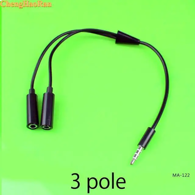 Alt view image 3 of 3 - 1Pcs 2 in 1 Splitter 3/4 Pole Male 3.5mm Audio Cable Adapter Earphone Headset to 2 Female Jack Headphone Mic For PC Notebook Laptop