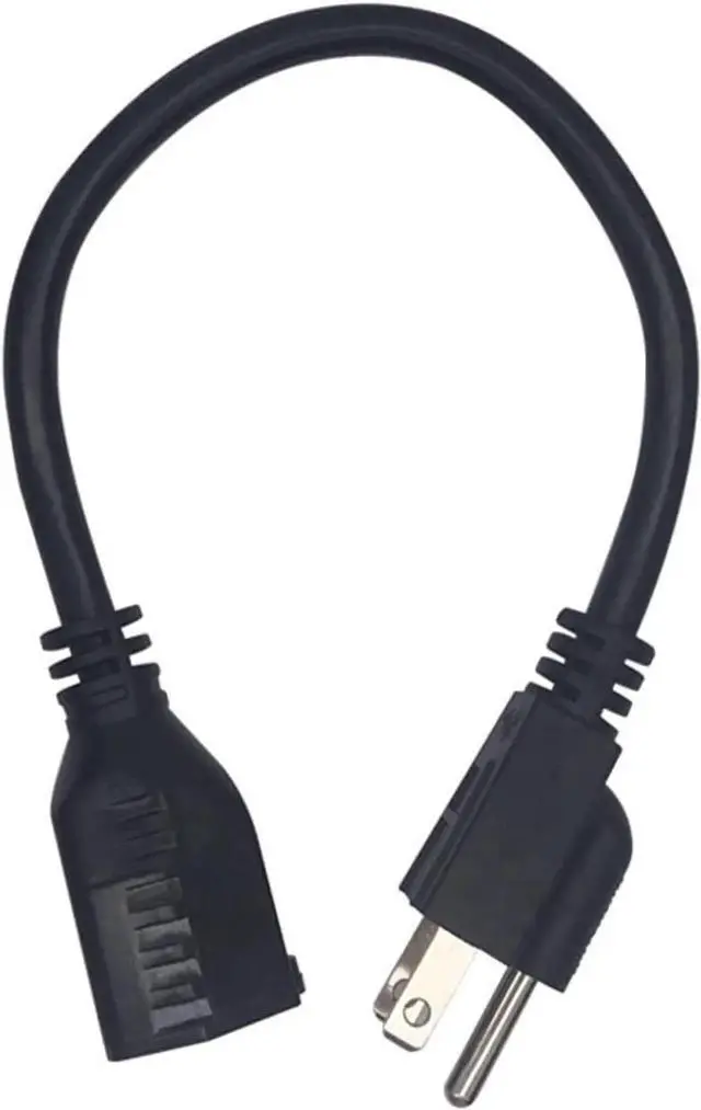Alt view image 3 of 5 - Short Power Extension Cord ,16AWG/13A,Outlet Saver, 3 Prong Male Plug to Female Socket Heavy Duty Power Extension Cable(1FT/0.3M)\u2026
