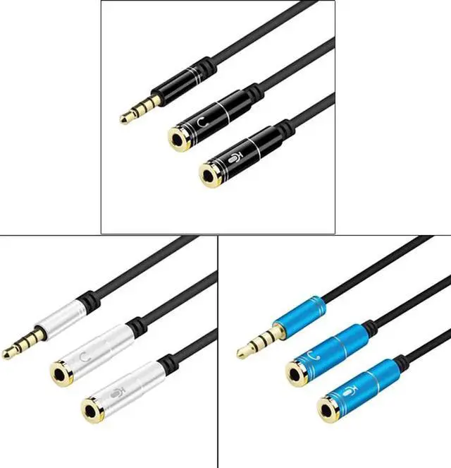 Alt view image 3 of 6 - 1Pcs Headphone Splitter 3.5mm Jack Headphone+Mic Audio Splitter Adapter 3.5mm Male to 2 Female Aux Cable for Computer PC Microphone