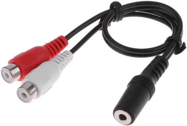 Main image of 1Pcs Universal 3.5mm Stereo Audio Female Jack to 2 RCA Female Socket to Headphone 3.5 Y Splitter Adapter Cable for DVD CD TV VCR