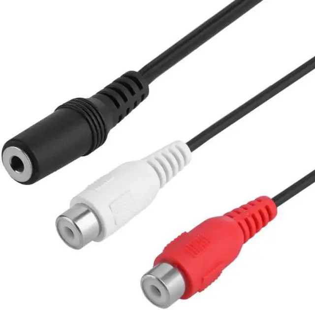 Alt view image 4 of 5 - 1Pcs Universal 3.5mm Stereo Audio Female Jack to 2 RCA Female Socket to Headphone 3.5 Y Splitter Adapter Cable for DVD CD TV VCR