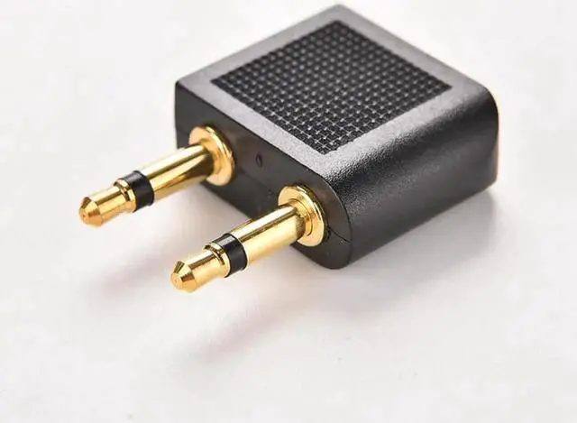 Alt view image 2 of 6 - 1Pcs 3.5mm Stereo AUX Jack 2 Male to 1 Female F Splitter Headphone Audio Adapter Airplane Travel On Plane Airline Audio Converter