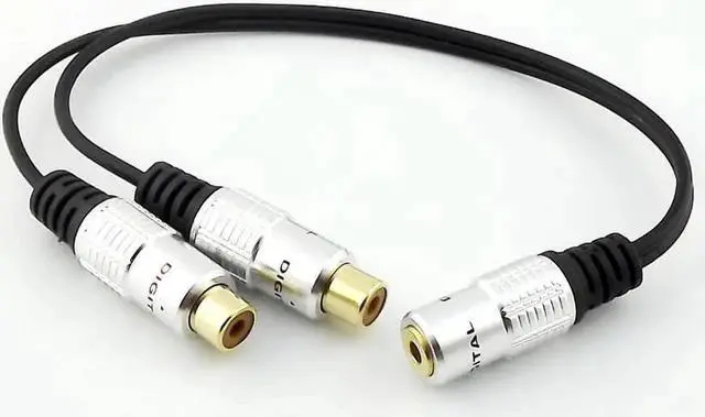Alt view image 5 of 5 - 1Pcs 3.5mm 1/8" Mini Stereo Female To 2 RCA Female Jack Audio Adapter Splitter Cable 25cm