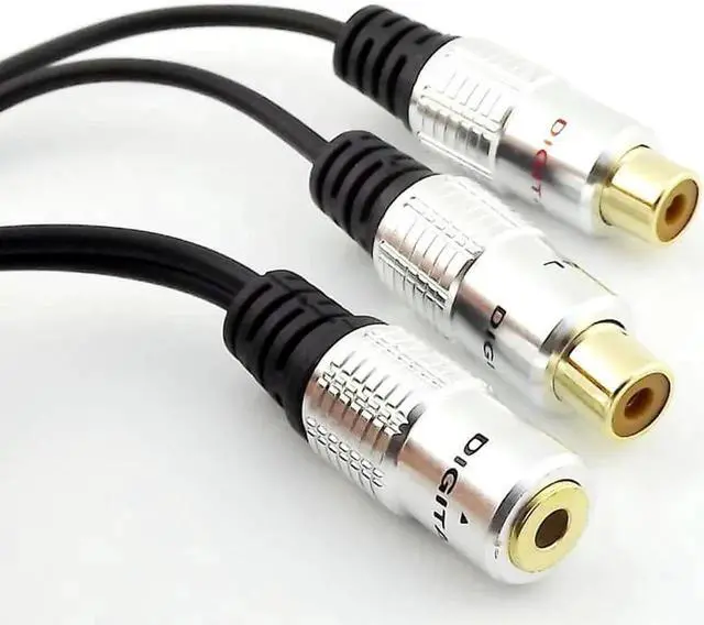 Alt view image 4 of 5 - 1Pcs 3.5mm 1/8" Mini Stereo Female To 2 RCA Female Jack Audio Adapter Splitter Cable 25cm