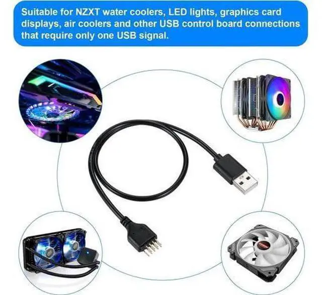 Alt view image 4 of 7 - Motherboard USB 2.0 9-PIN to USB A Header Cable,USB 9PIN Header Extension Cable Adapter for USB Device