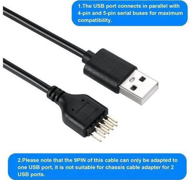 Alt view image 5 of 7 - Motherboard USB 2.0 9-PIN to USB A Header Cable,USB 9PIN Header Extension Cable Adapter for USB Device
