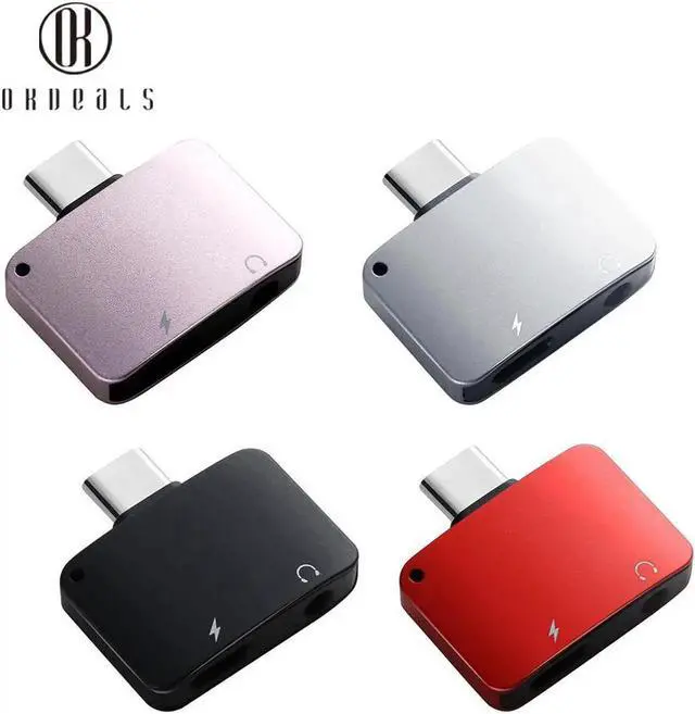 Main image of 1Pcs USB C Audio Cable to 2 in 1 Type C 3.5 mm Jack Earphone Adapter Receiver for Audio Splitter With Type C Charging Port