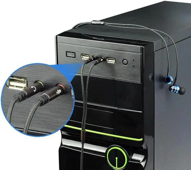 Alt view image 3 of 4 - 1Pcs 3.5mm micro hdmi cable 2 To 1 Dual Y Splitter Cable Adapter Earphone Headphone Jackaux 52923A