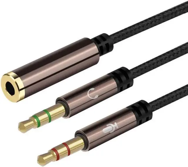 Alt view image 2 of 4 - 1Pcs 3.5mm micro hdmi cable 2 To 1 Dual Y Splitter Cable Adapter Earphone Headphone Jackaux 52923A