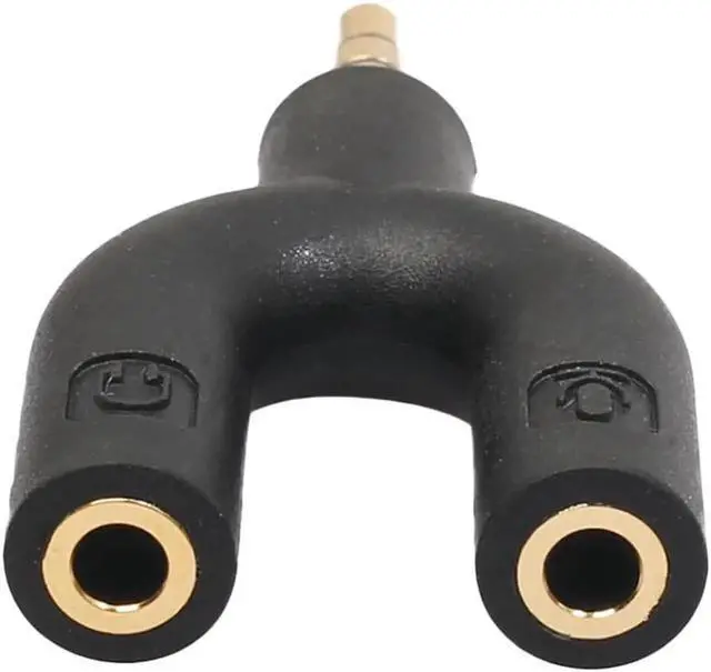 Alt view image 6 of 6 - 2pcs Earphone Splitter Adapter U Type Jack 3.5mm To Dual 3.5mm Headphone Seperator Male To Female Stereo Audio Adapter