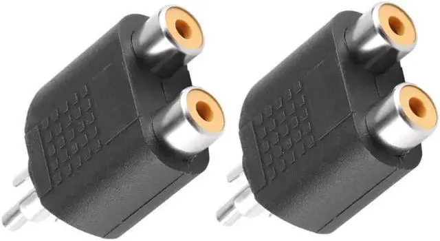 Main image of 2pcs RCA Y Splitter AV Audio Video Plug Converter 1 Male to 2 Female Cable Adapters Connectors