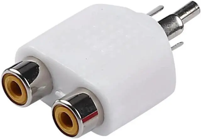 Alt view image 6 of 6 - 1Pcs 4 x RCA Jack Y Splitter Plug Adapter 1 Male to 2 Female For Audio Video AV TV Cable Converter Durable Lightweight random send FS