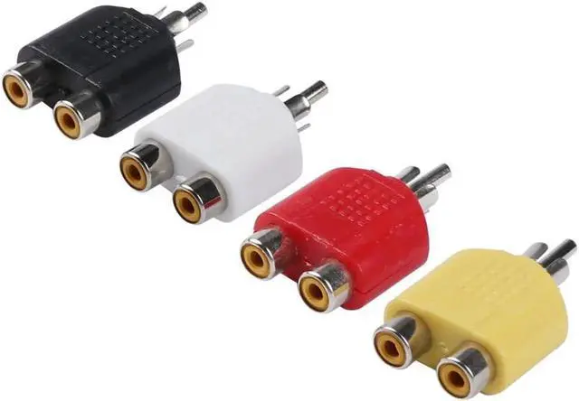 Alt view image 5 of 6 - 1Pcs 4 x RCA Jack Y Splitter Plug Adapter 1 Male to 2 Female For Audio Video AV TV Cable Converter Durable Lightweight random send FS