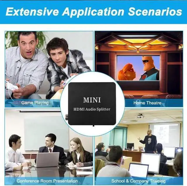 Alt view image 4 of 6 - 1Pcs Hdmi audio extractor HDMI to HDMI and Optical TOSLINK SPDIF + 3.5mm Stereo Audio Extractor Converter HDMI Audio Splitter Adapter