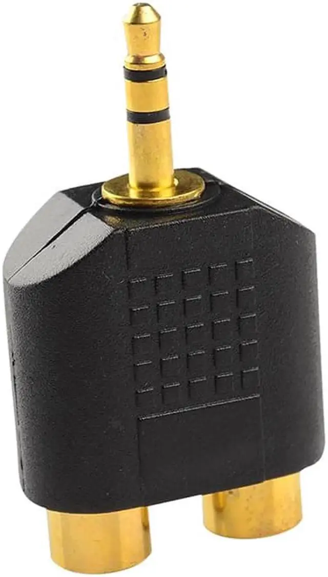 Alt view image 6 of 6 - 1Pcs Stereo RCA Splitter Connector 3.5 mm Male to 2 RCA Female Audio Adapter for Computer Speaker Earphone Headphone