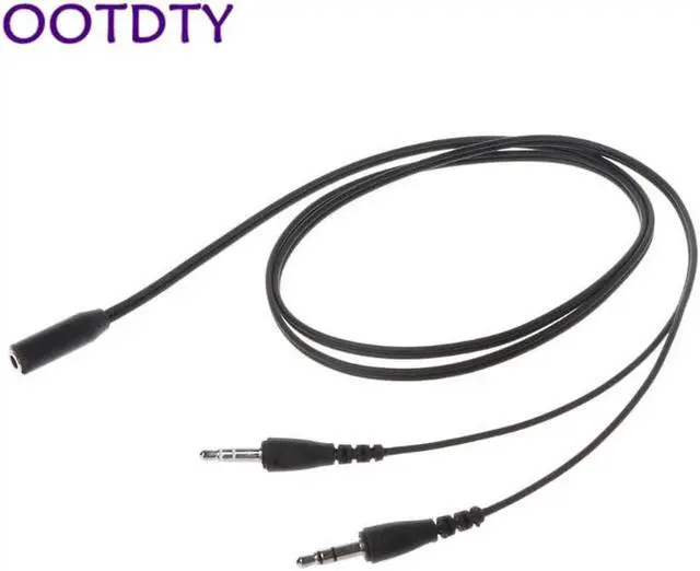 Alt view image 3 of 5 - 1Pcs 1M 3.5MM Plug Female to 2 Male Splitter Earphone Audio Adapter Cable Wire for PC Computer Smartphones Headset Microphone Use