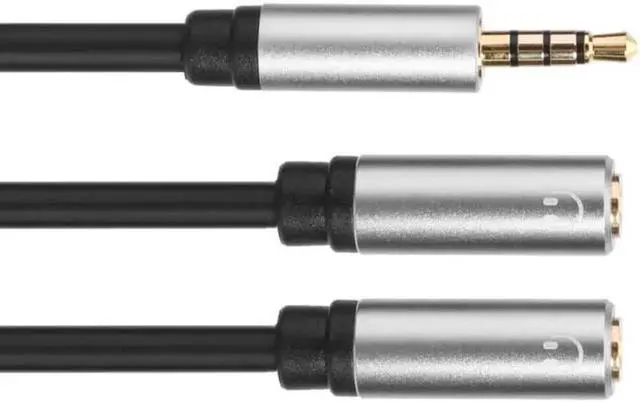 Alt view image 6 of 6 - 1Pcs 3.5mm Male to 2 Female Mic Audio Splitter Headset Adapter Cable Oxygen free Copper Wire Core PVC Outer Skin for Computer PC