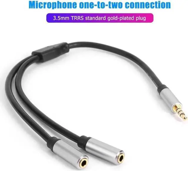 Main image of 1Pcs 3.5mm Male to 2 Female Mic Audio Splitter Headset Adapter Cable Oxygen free Copper Wire Core PVC Outer Skin for Computer PC