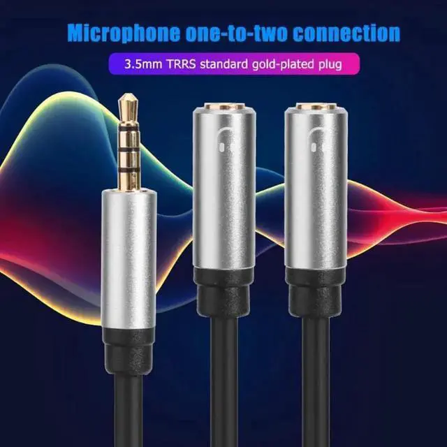 Alt view image 4 of 6 - 1Pcs 3.5mm Male to 2 Female Mic Audio Splitter Headset Adapter Cable Oxygen free Copper Wire Core PVC Outer Skin for Computer PC