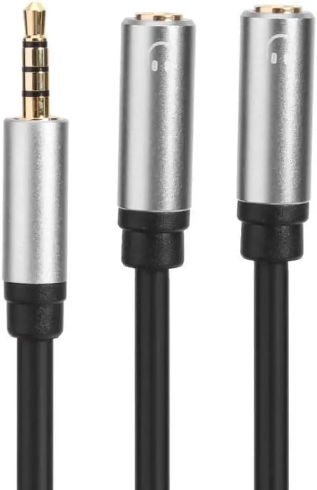 Alt view image 3 of 6 - 1Pcs 3.5mm Male to 2 Female Mic Audio Splitter Headset Adapter Cable Oxygen free Copper Wire Core PVC Outer Skin for Computer PC