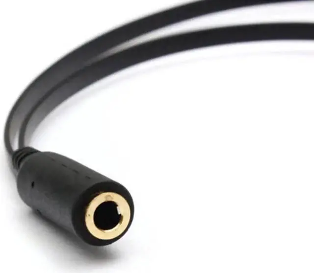 Alt view image 5 of 5 - 1Pcs Top Black 3.5mm Y Splitter 2 Jack Male to 1 Female Headphone Mic Audio Adapter Cable Cord 20cm Mayitr