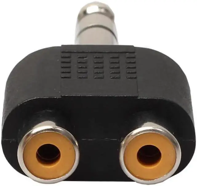 Alt view image 5 of 6 - 5Pcs 6.35mm Dual Mono Headphone Microphone 1/4" Stereo Audio Jack Plug Adapter to 2 RCA Female Jacks Splitter Audio Converter