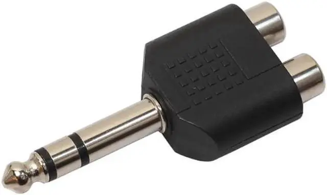 Alt view image 6 of 6 - 5Pcs 6.35mm Dual Mono Headphone Microphone 1/4" Stereo Audio Jack Plug Adapter to 2 RCA Female Jacks Splitter Audio Converter