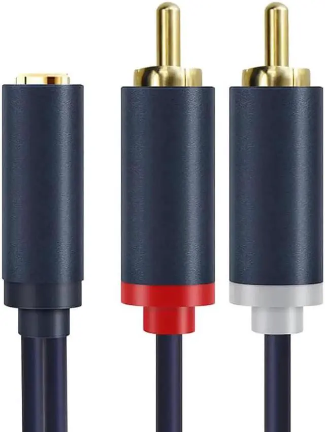 Alt view image 3 of 6 - 1Pcs Cabletime Aux Cord 3.5mm Jack Female To 2RCA Male Cable Stereo Audio Splitter Adapter For VCD Sound System Home Theater