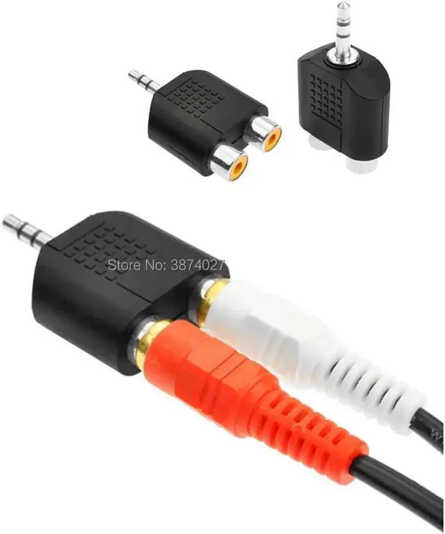 Alt view image 2 of 6 - 1Pcs 3.5mm Male Plug to 2 RCA Female Splitter Audio Cable Jack Y Adapter