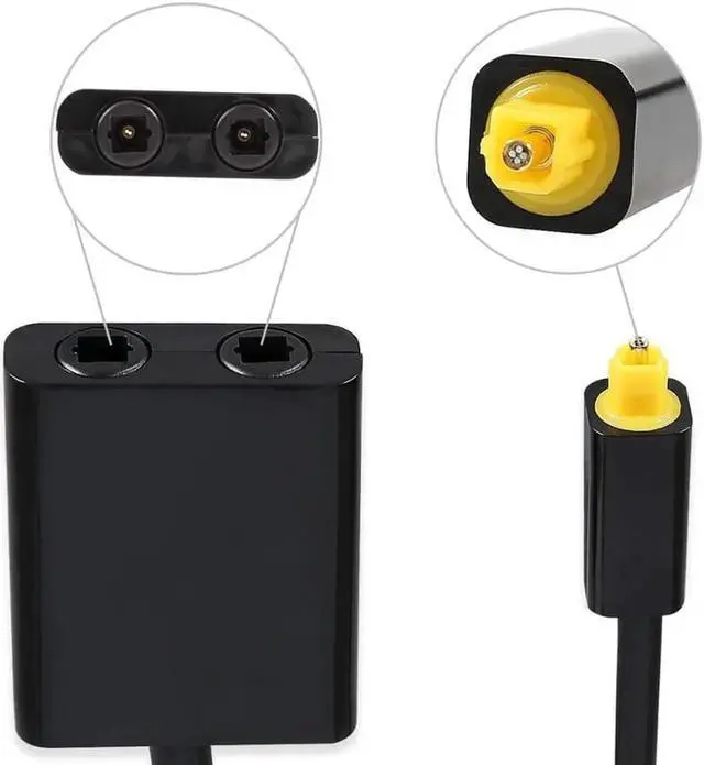 Alt view image 3 of 6 - 1Pcs Adapter 1 input 2 Output Dual Port Toslink one divide into two Audio patch cord Splitter Fiber Optic Audio Cable 1 In 2 Out