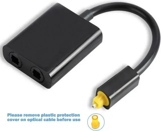 Alt view image 2 of 6 - 1Pcs Adapter 1 input 2 Output Dual Port Toslink one divide into two Audio patch cord Splitter Fiber Optic Audio Cable 1 In 2 Out