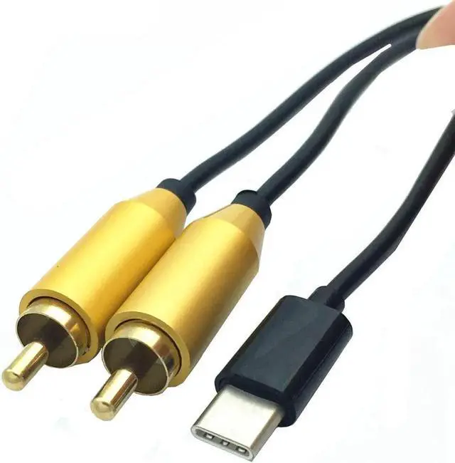 Alt view image 3 of 6 - 1Pcs USB Type C Male to Dual RCA Male Stereo Audio Y Splitter Adapter Gold Plated RCA Plugs 80cm/2.7ft