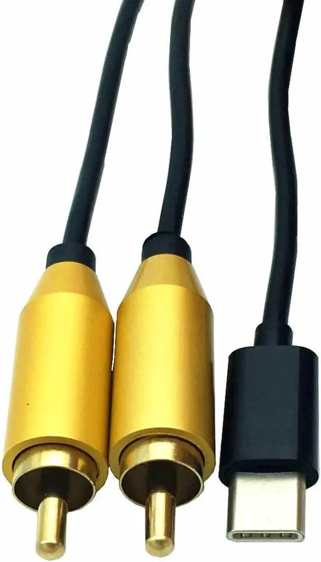 Alt view image 6 of 6 - 1Pcs USB Type C Male to Dual RCA Male Stereo Audio Y Splitter Adapter Gold Plated RCA Plugs 80cm/2.7ft
